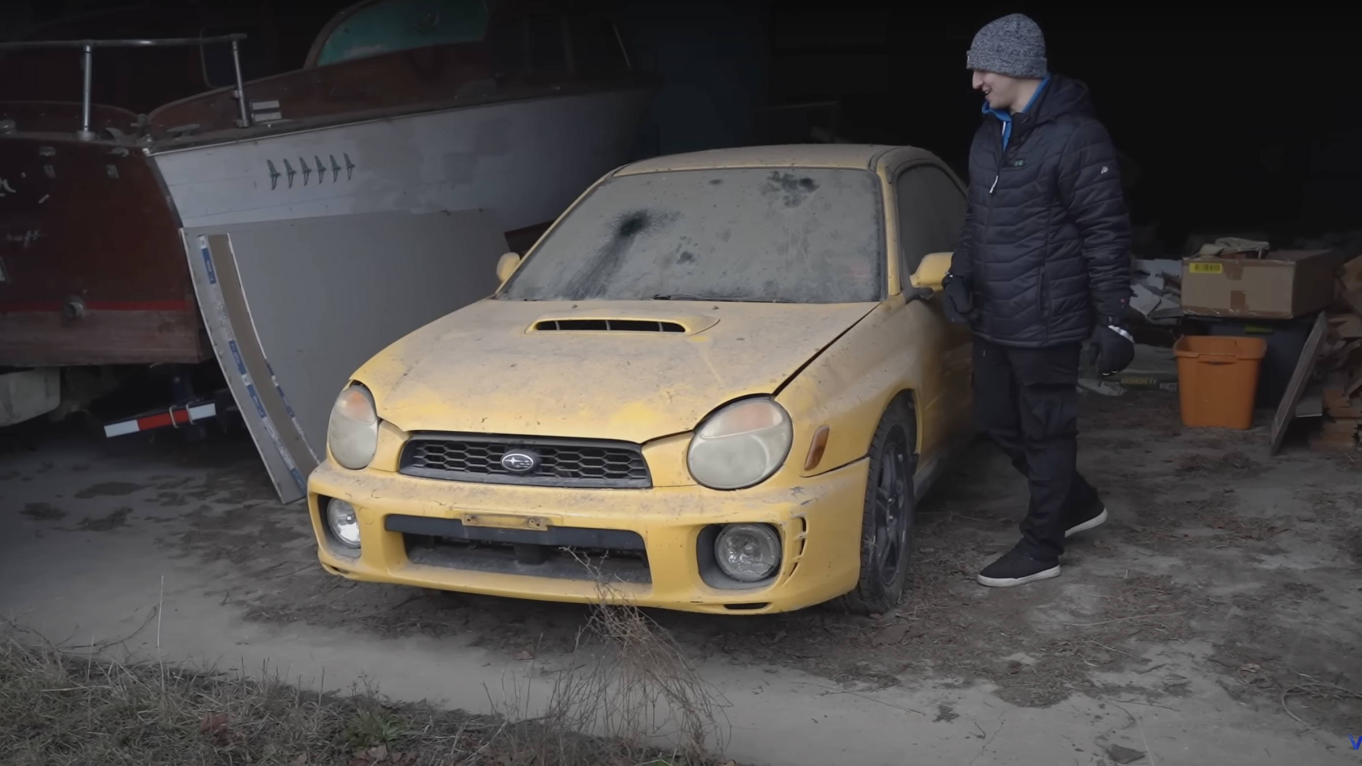 The yellow WRX had been parked for seven years, and looked like it